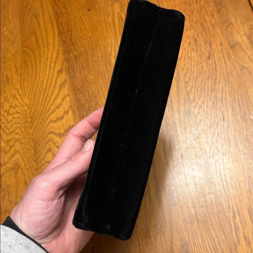 Nine West black velvet Elegant Black Clutch with silver Accents